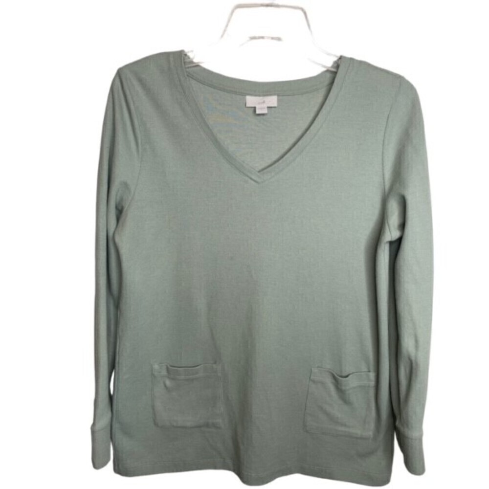 J. Jill Top Two Pocket Knit Tunic Blouse Tee Size Small EUC